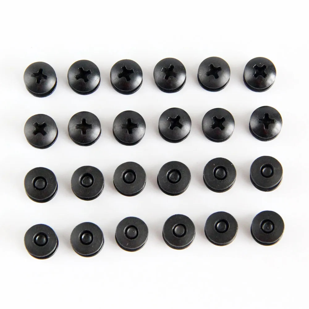 24pcs Black Steel Short Post Chicago Screw Set Cross Head Perfect for DIY Kydex and Leather Gun Holsters/Clips and Knife Sheaths