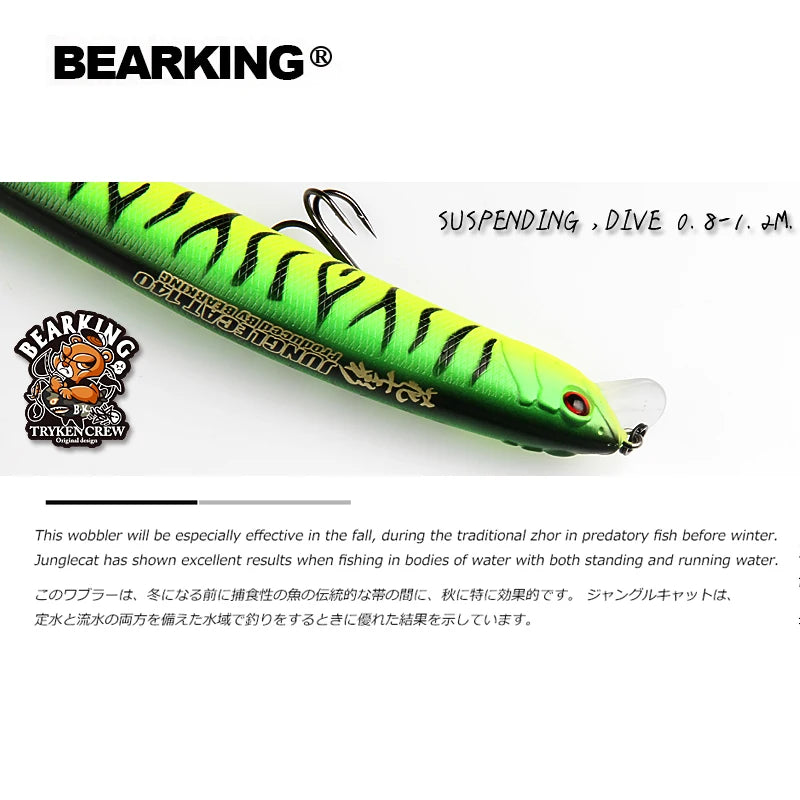 BEARKING 14cm 22g new Hot fishing gear shone lures minnow crank Tungsten weight