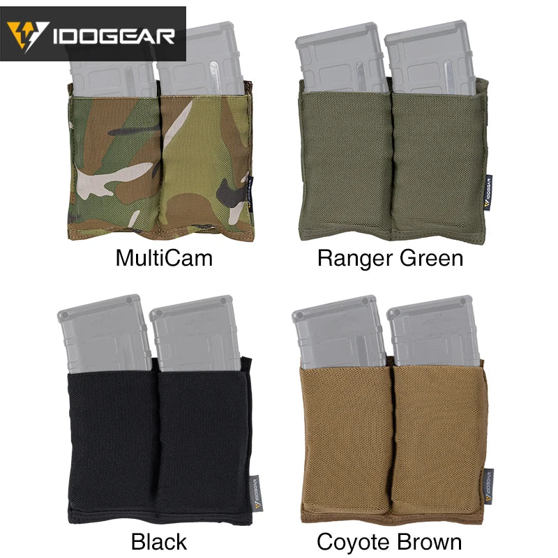 IDOGEAR Tactical 5.56 Magazine Pouch Fast Draw MOLLE Mag Pouch Carrier Double