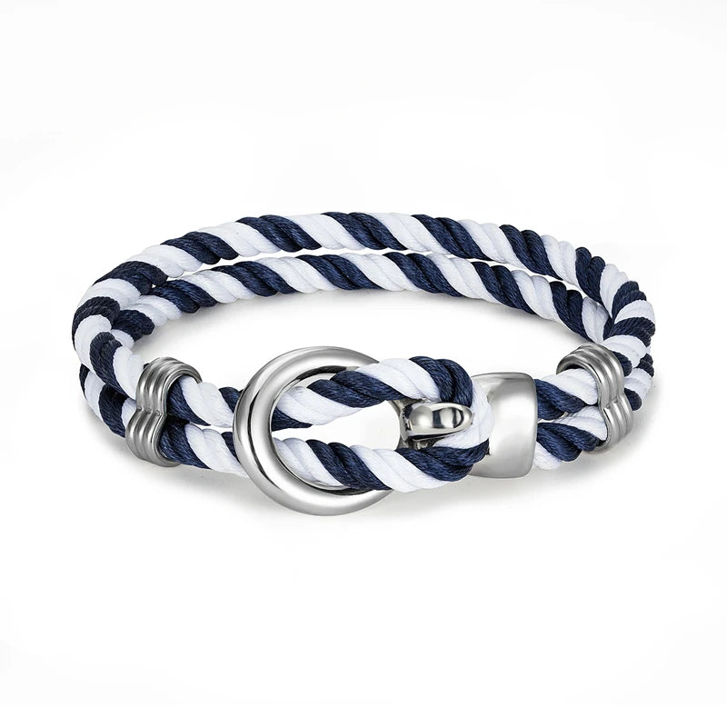 MKENDN Fashion Men Women Anchor Bracelets Charm Nautical Survival Rope Chain