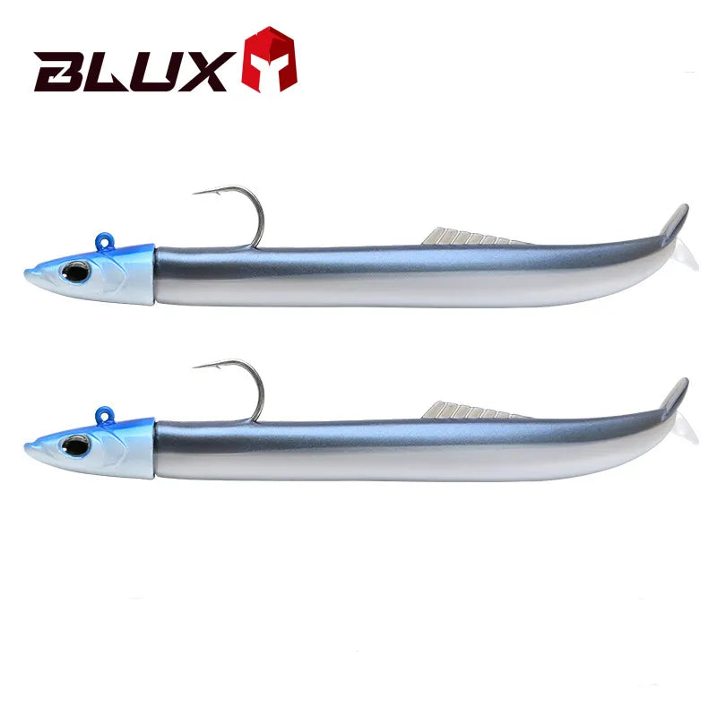 BLUX FLASH SAND EEL 14G/27G Soft Fishing Lure Tail Jig Head Hook Minnow Artificial