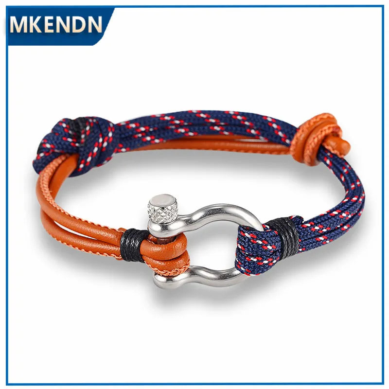 New Arrival Fashion Jewelry Navy Style Sport Camping Parachute Cord Survival Bracelet