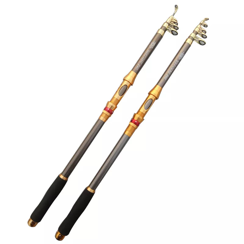 Professional 2.1M-3.6M Carbon Fiber Telescopic Fishing Rod Portable Spinning Fishing