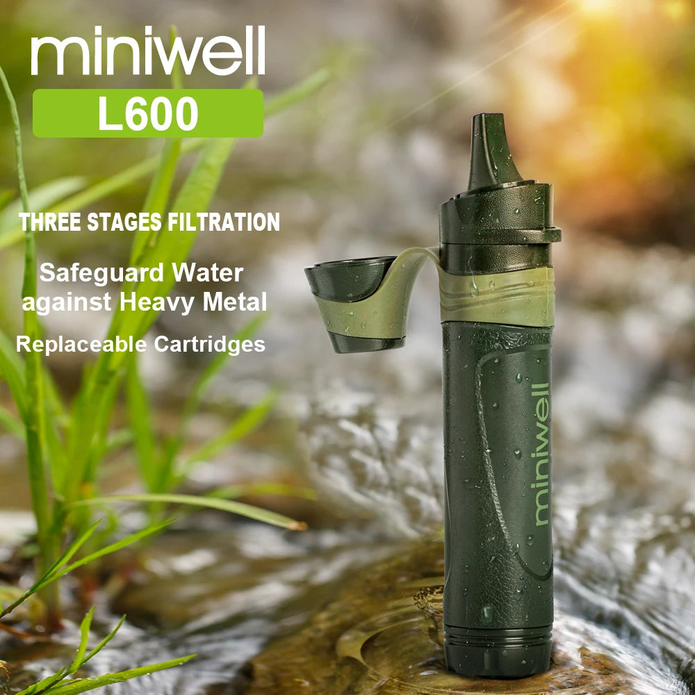 Miniwell L600 Straw Water Purifier  for Travel, Camping, Hiking, Fishing, Emergency