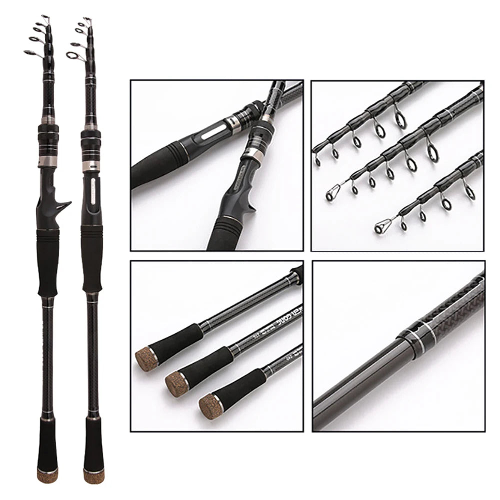 Carbon Ultralight 3.6m 1.8m2021 New  Telescopic  Fishing Rod M Power Travel Casting