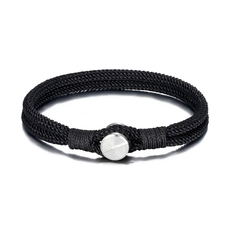 MKENDN Men Women Screw Bracelets Double Strand Nautical Survival Rope Paracord