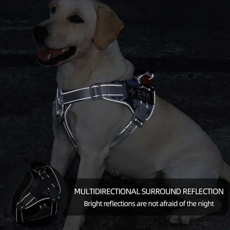 No Pull Large Dog Harness with Easy Control Handle Oxford Cloth Big Dog Harness