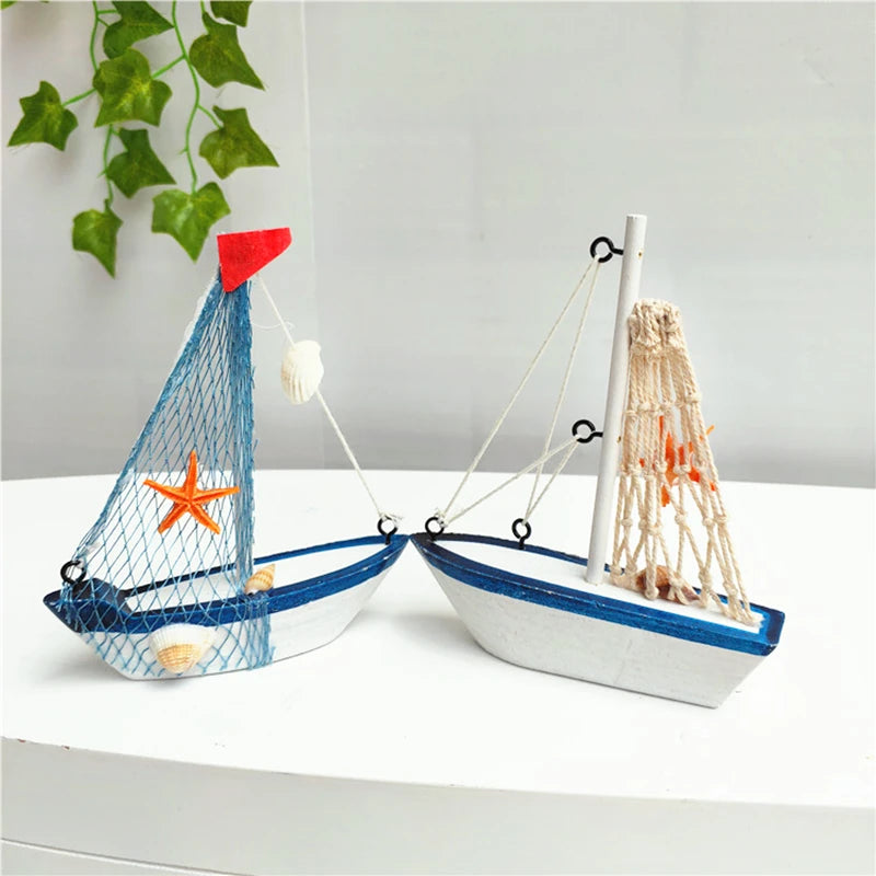 Marine Nautical Creative Sailboat Mode Room Decoration DIY Figurines Miniatures