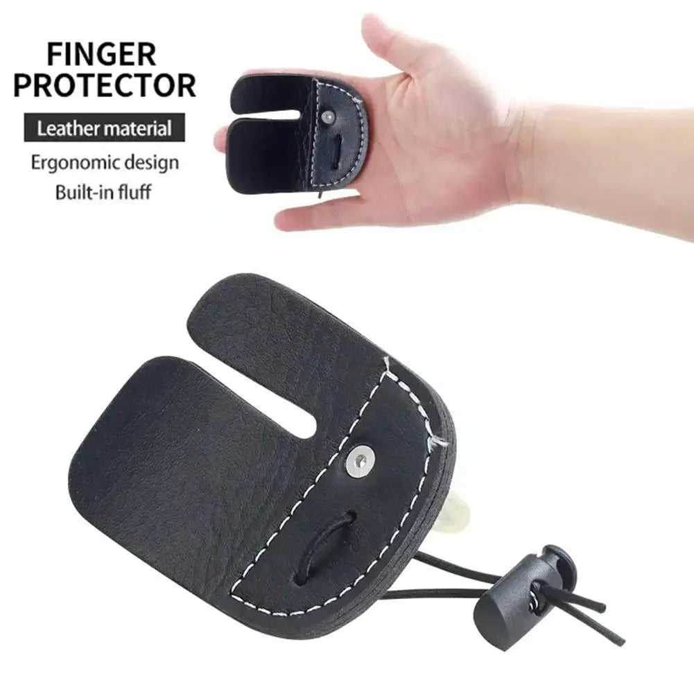 Leather Archery Finger Guard Protection Pad Glove Tab Guard Supplies Bow Training Hand