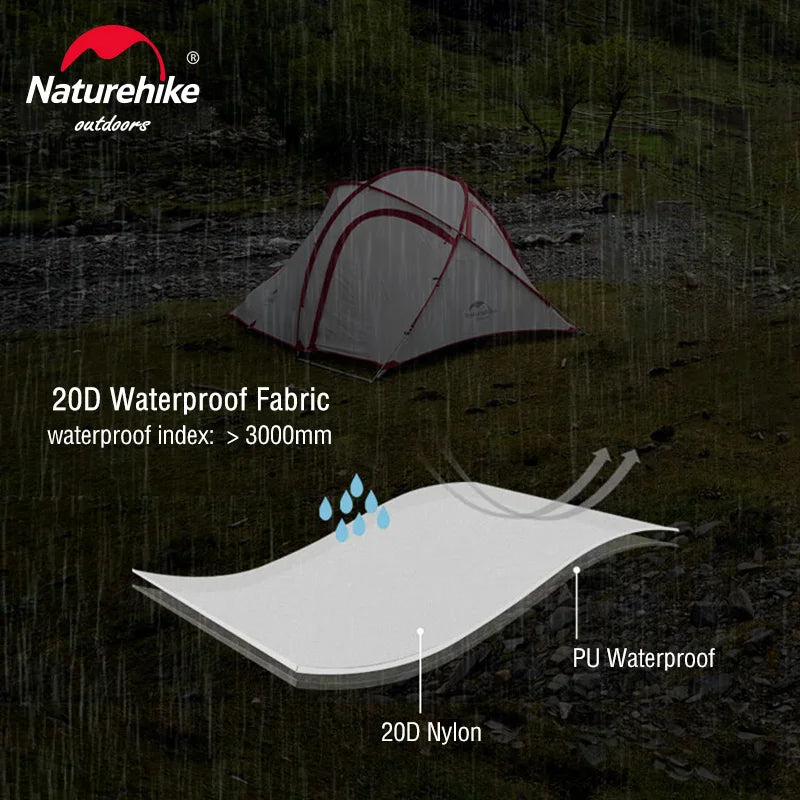 Naturehike Hiby 3 4 Tent 3 4 Person Family Travel Tent Ultralight Waterproof Hiking Tent