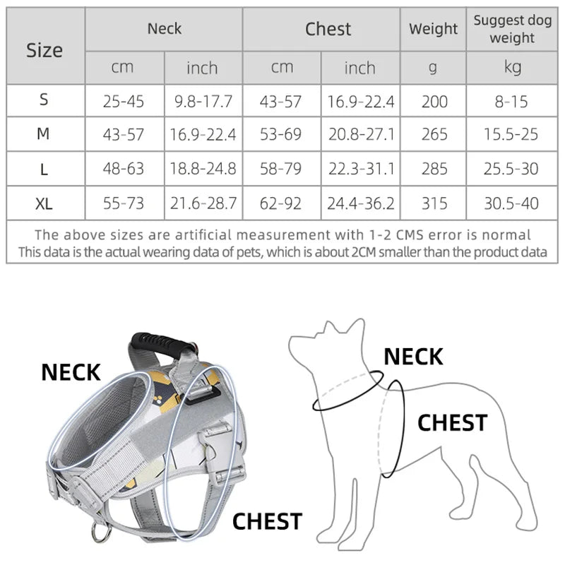 No Pull Large Dog Harness with Easy Control Handle Oxford Cloth Big Dog Harness