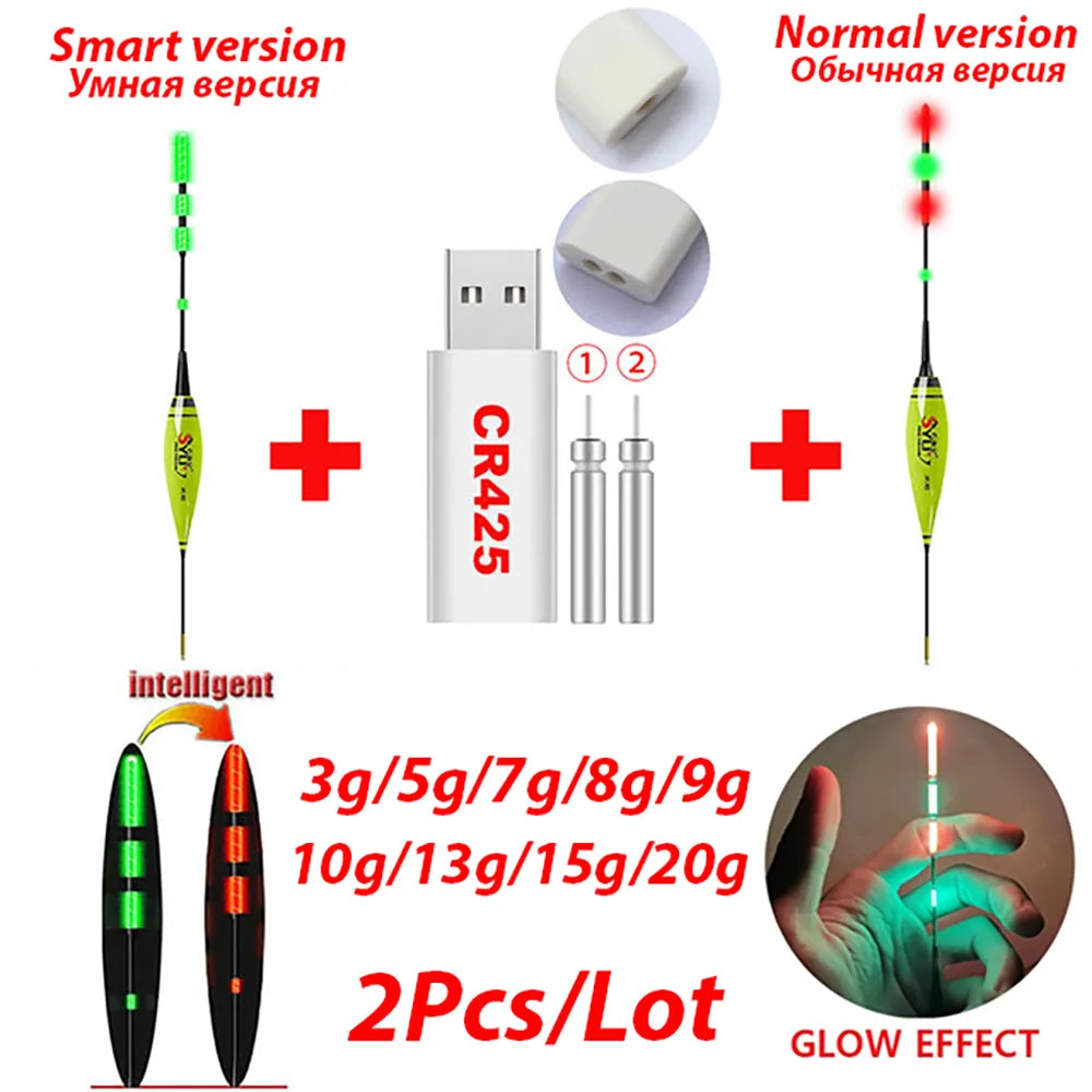 2023 Smart Fishing Float LED+Ordinary Luminous Float With CR425 Rechargeable