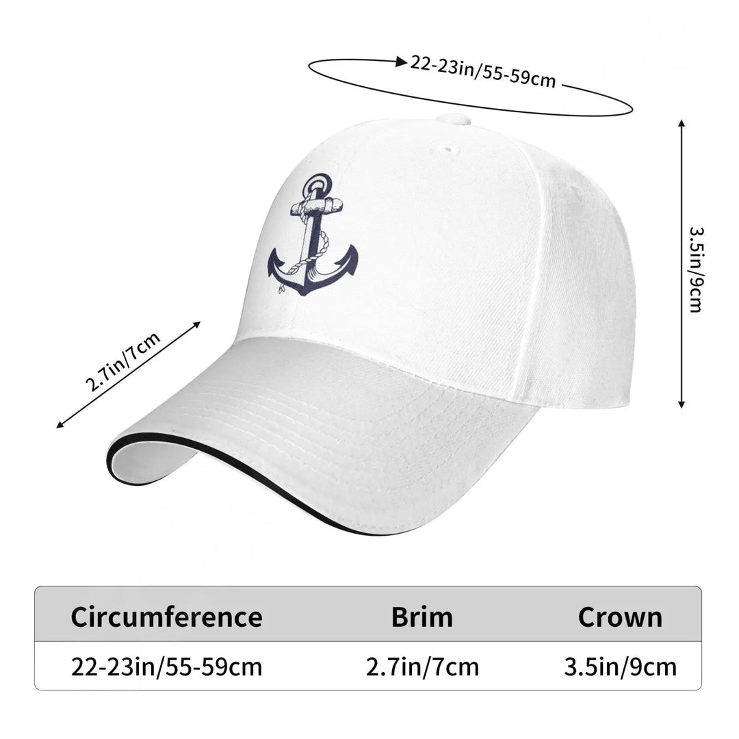 New Anchor Baseball Cap Nautical Anchor Marine Fashion Men Sun Hat Sailor Nautical