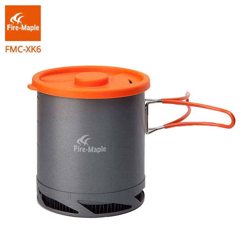 Fire Maple FMC-XK6  Heat Exchanger Pot 1L Foldable Cooking Pots with Mesh Bag Outdoor