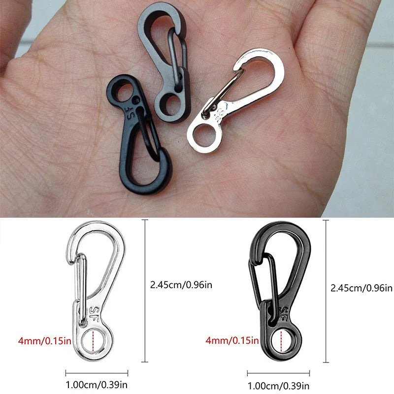 10Pcs/lot Mini Carabiner Keychain Camping Gadgets EDC Survival Equipment Snap Hook