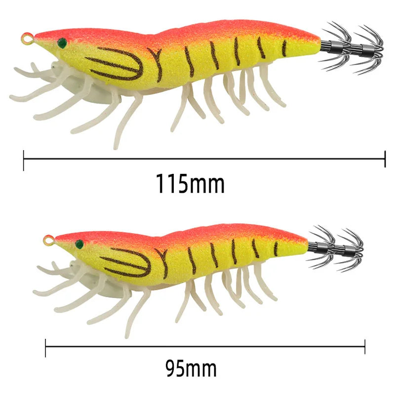 Sound Luminous Wood Shrimp Squid Hook Soft Foot Pseudoprawn Simulation Shrimp