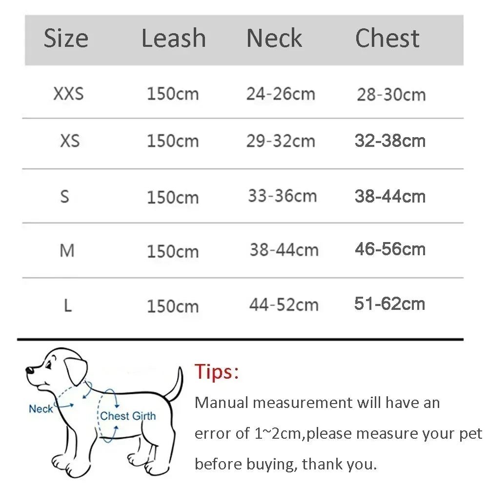 Adjustable Puppy and Cat Harness Vest Dog Chest Bulldog Chihuahua Outdoor Walking