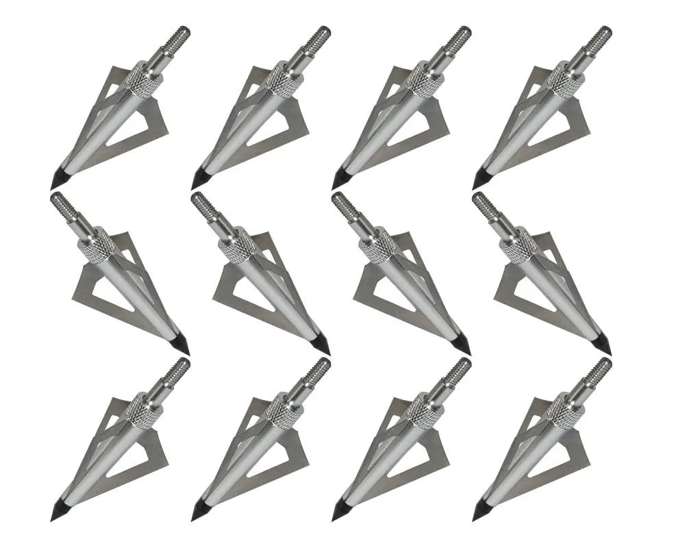 6/12/24 Pack 125 Grain 3 Fixed Blade Hunting Broadheads Archery Arrow Hunting Points Metal Tips for Compound Bow and Crossbow