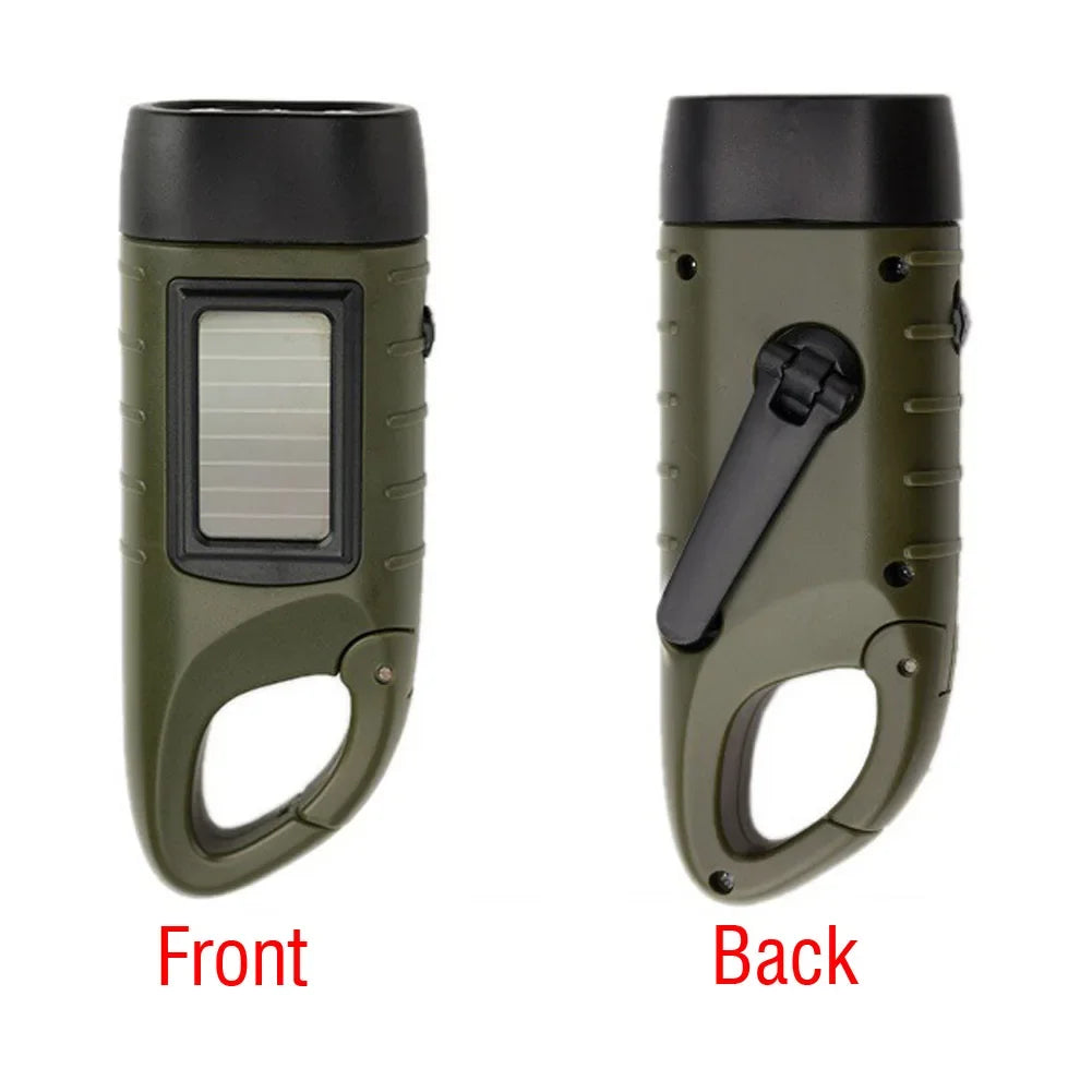 LED Solar Hand Crank Dynamo Solar Powered Rechargeable LED Camping Emergency