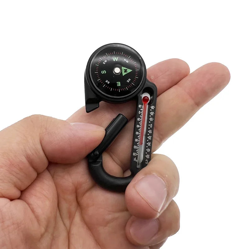 Compass for Navigation Orienteering Ball Compass Thermometer Carabiner Hiking