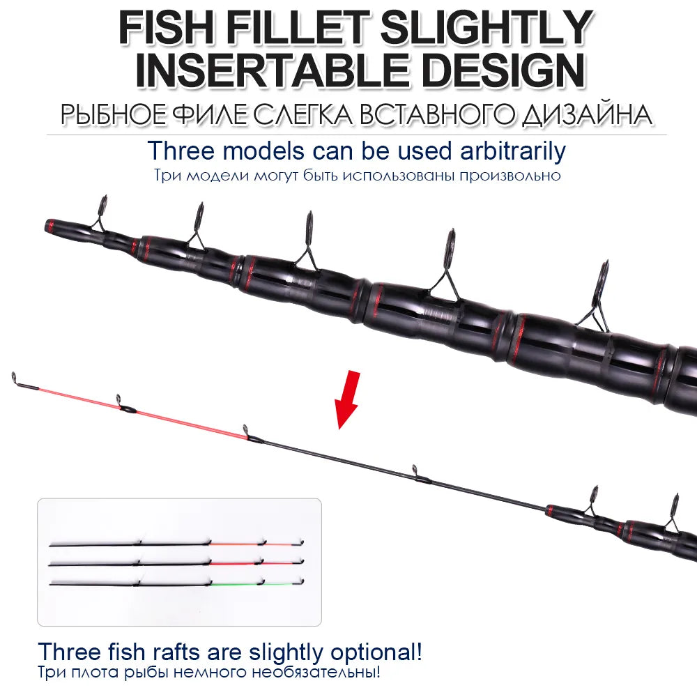 BIGBIGWORLD Feeder FIshing Rod Telescopic Spinning Casting Travel Rod