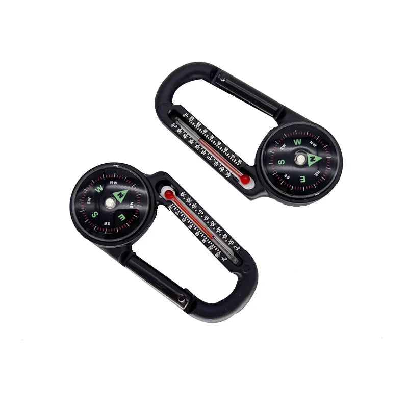 Compass for Navigation Orienteering Ball Compass Thermometer Carabiner Hiking