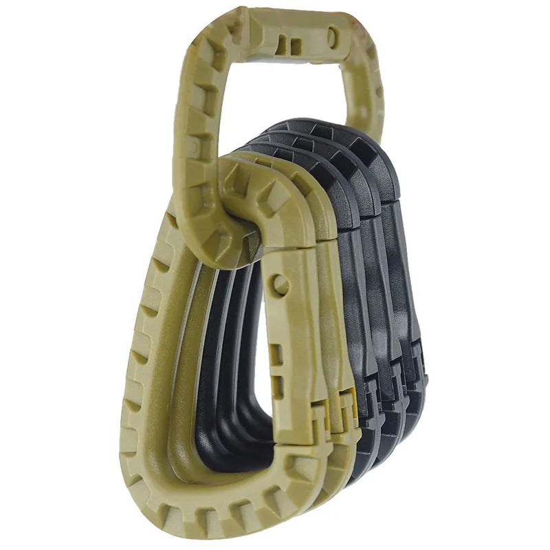 5pcs 8.5cm Tactical Backpack Buckle Fast Tactical Carabiner Plastic Hook D Shape