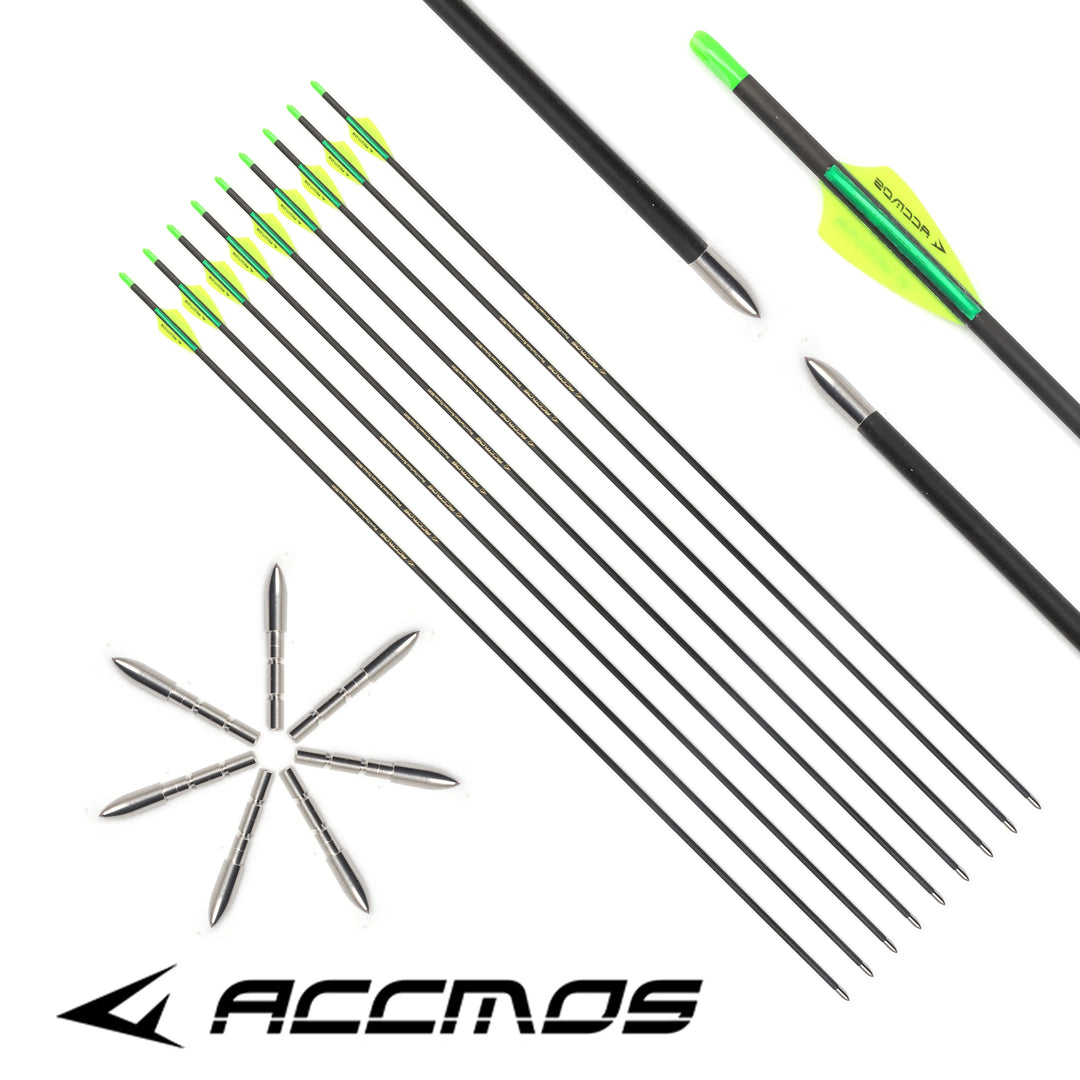 12pc ID4.2 Pure Carbon Arrow Tubes Spine 250 300 350 400 500 600 700 800 1000  Arrow Shafts For Archery DIY Hunting Shooting