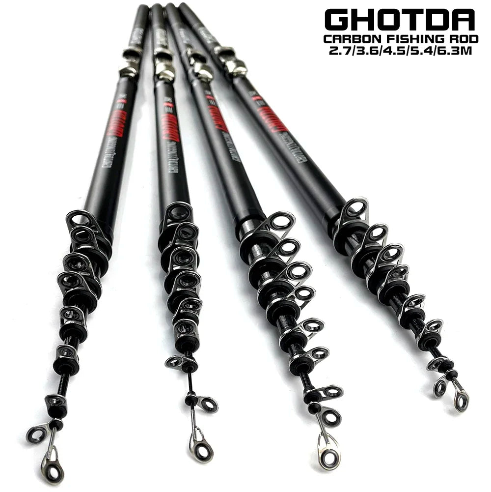 GHOTDA Rock Fishing Rod Carbon Fiber Strong Durable Baitcasting Telescopic