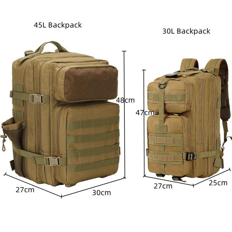 30L 45L Tactical Backpack Military Army Bag with Bottle Pocket Outdoor Hiking pack