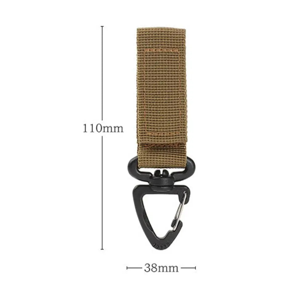 Outdoor Camping Hiking Molle Tactical Gear Nylon Ribbon Knapsack Keychain Triangle