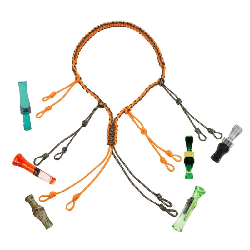 Y1UC Duck Call Lanyard Paracord Outdoor Portable Hunting Decoy Rope Nylon Braided