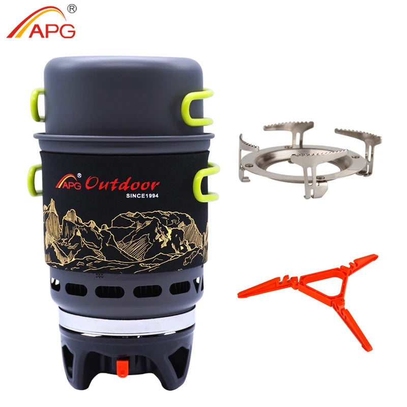 APG Camping Cookware Bowl Pot Pan Tableware Combination Gas Cooking System