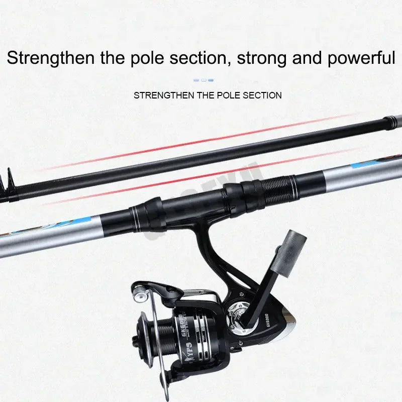 New Carbon Sea Rod 2.1-3.9M Superhard Long Throwing Rod Telescopic Travel Fishing