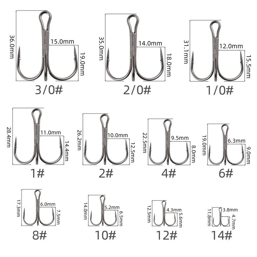 Sea.Yolo Fishing Hooks Fishing Supplies Treble Hook 10 boxed Fishing Hooks With Hair