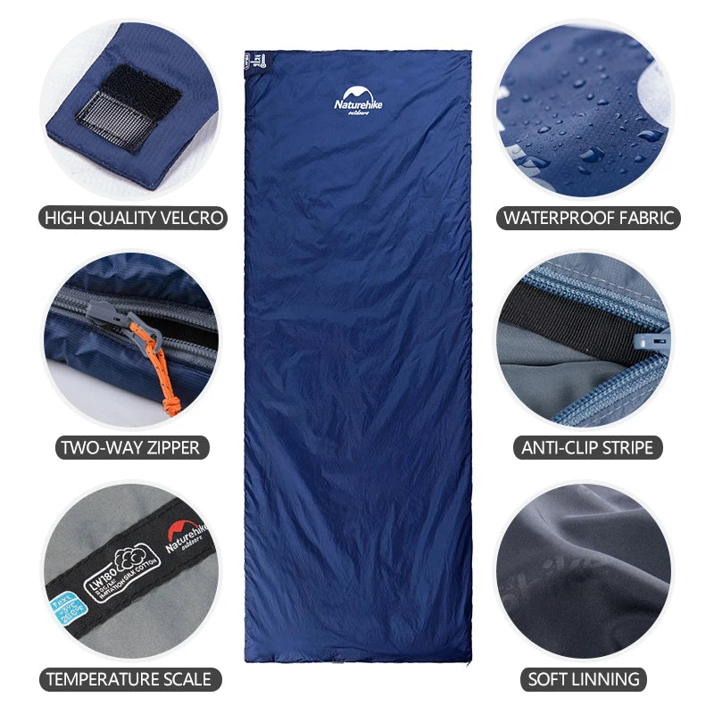 Naturehike lw180 Sleeping Bag Ultralight Cotton Sleeping Bag Spring Summer Sleeping