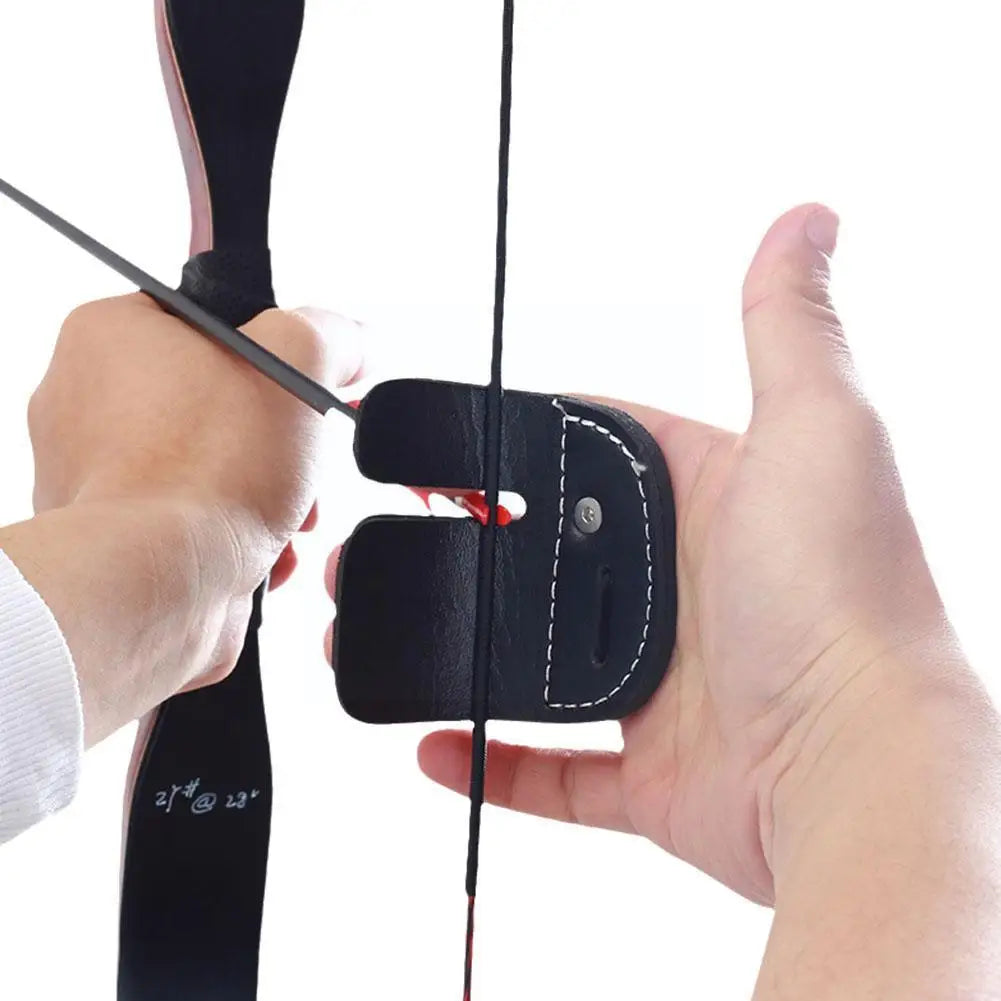 Leather Archery Finger Guard Protection Pad Glove Tab Guard Supplies Bow Training Hand
