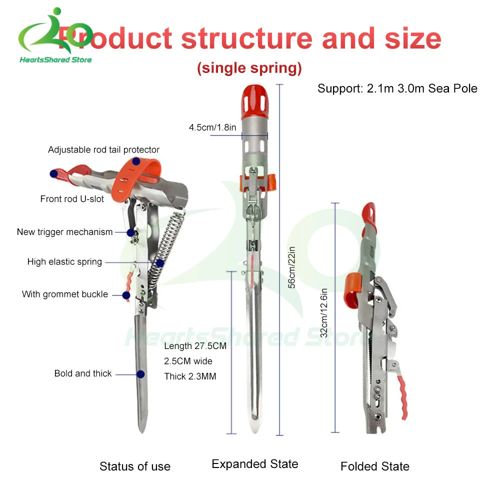 Foldable Automatic Double Spring Angle Fishing Pole Tackle Bracket Anti-Rust Steel Fishing Bracket Rod Holder Fish Tackle