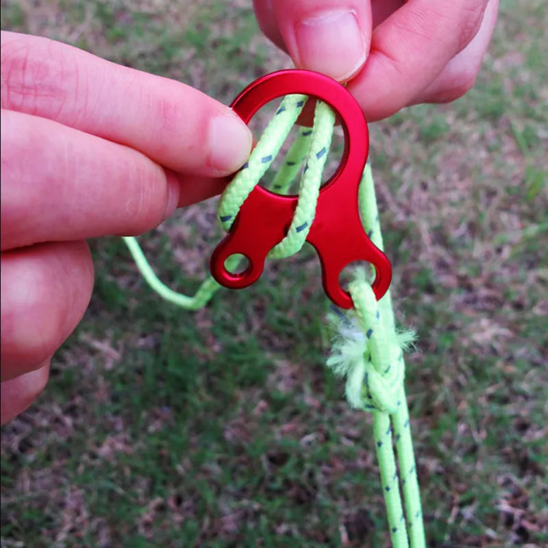 10pcs Quick Knot Tent Wind Rope Buckle 3 Hole Antislip Camping Hiking Tightening Hook