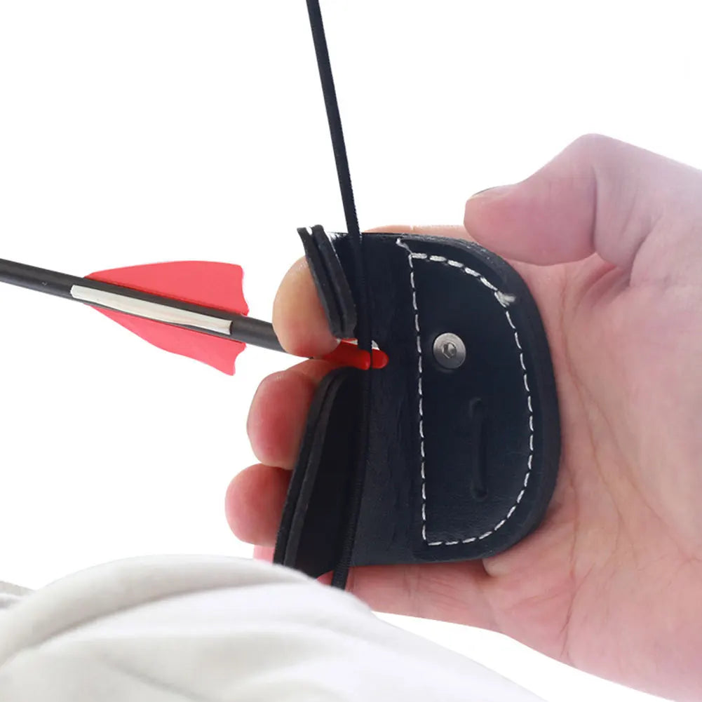 Cow Leather Archery Finger Guard Protection Pad Glove Tab Bow Shooting Hand Guard