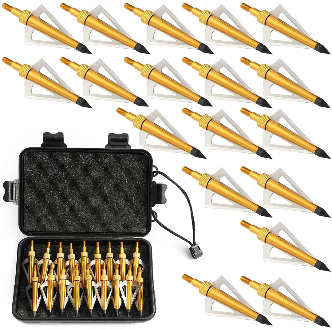 3 Fixed Blade Hunting Broadheads Archery Arrow Hunting Points Metal Tips Compound Bow and Crossbow 18pcs