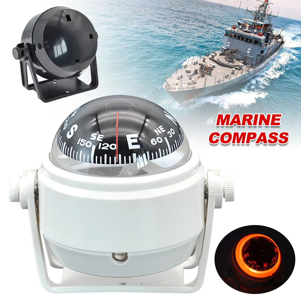 Waterproof Nautical Compass Sea Pivoting Marine Boat Compass With Electronic LED