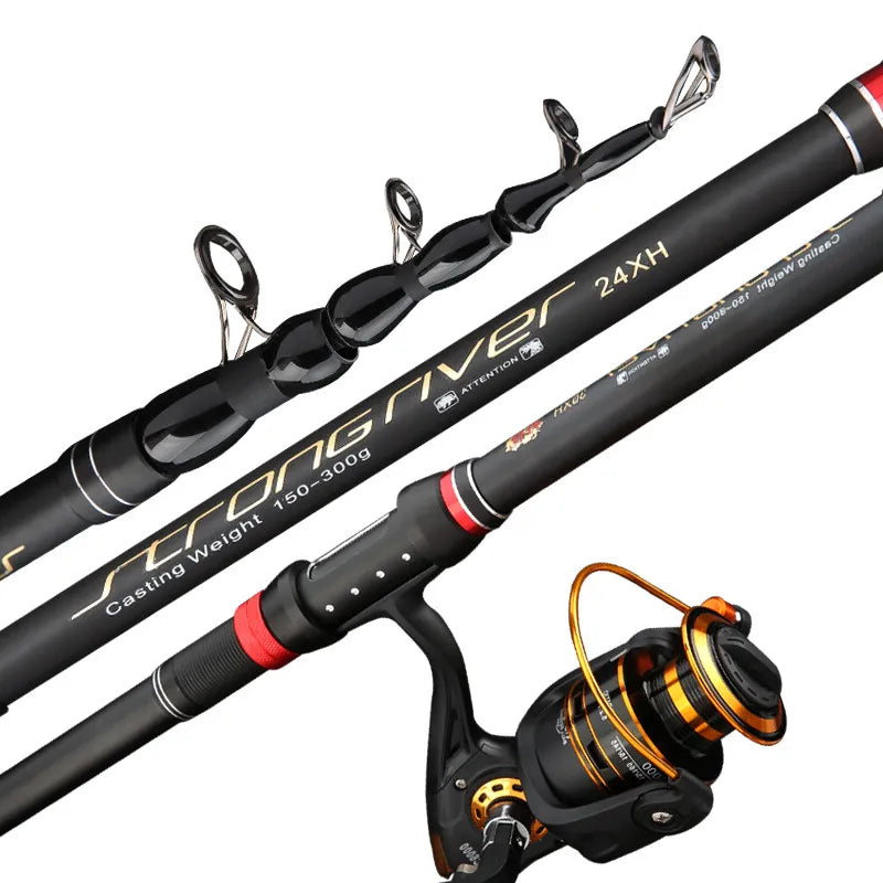 1.8M-3.6M Telescopic Lure Fishing Rod Carbon Fiber Spinning Sea Fishing Pole Bait