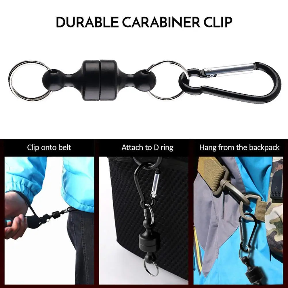 Outdoor Fishing Clip Magnetic Buckle With Keychain Carabiner Anti falling Fishing Gear