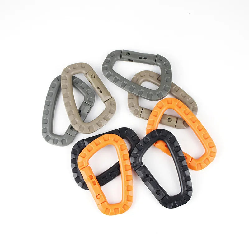 5pcs 8.5cm Tactical Backpack Buckle Fast Tactical Carabiner Plastic Hook D Shape