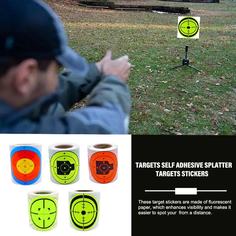 200pcs Shooting Target Stickers Fluorescence Self-adhesive Patch Shooting Target