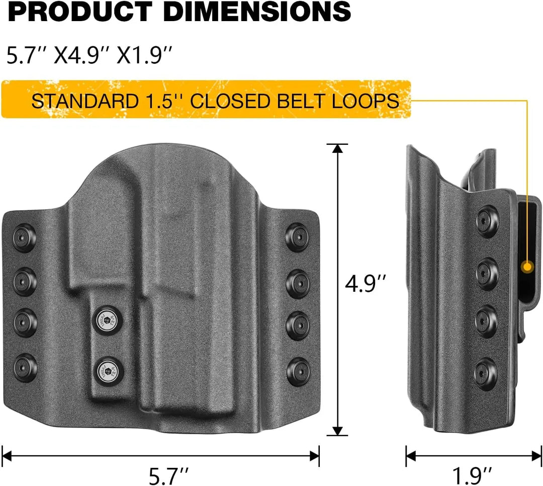 CZ Holsters OWB Kydex Holster Fit CZ P07 / CZ P09 / CZ P10C Pistol Tactical Concealed Carry Adjustable Retention-Right Gun Bags