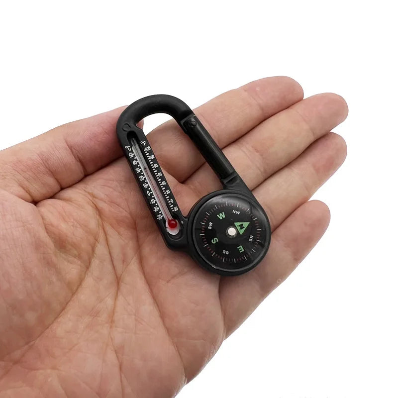 Compass for Navigation Orienteering Ball Compass Thermometer Carabiner Hiking