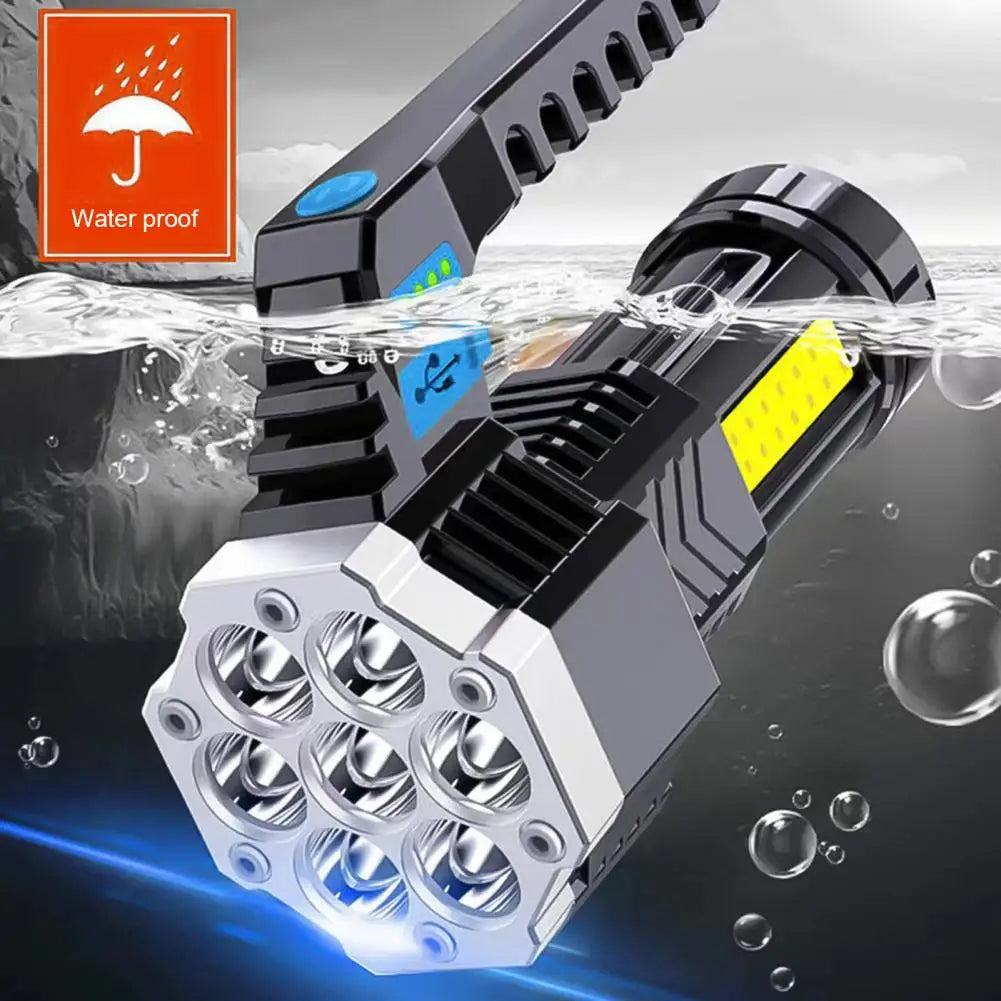 Camping Flashlight Long Beam Distance with Side Light Waterproof Hunting Emergency