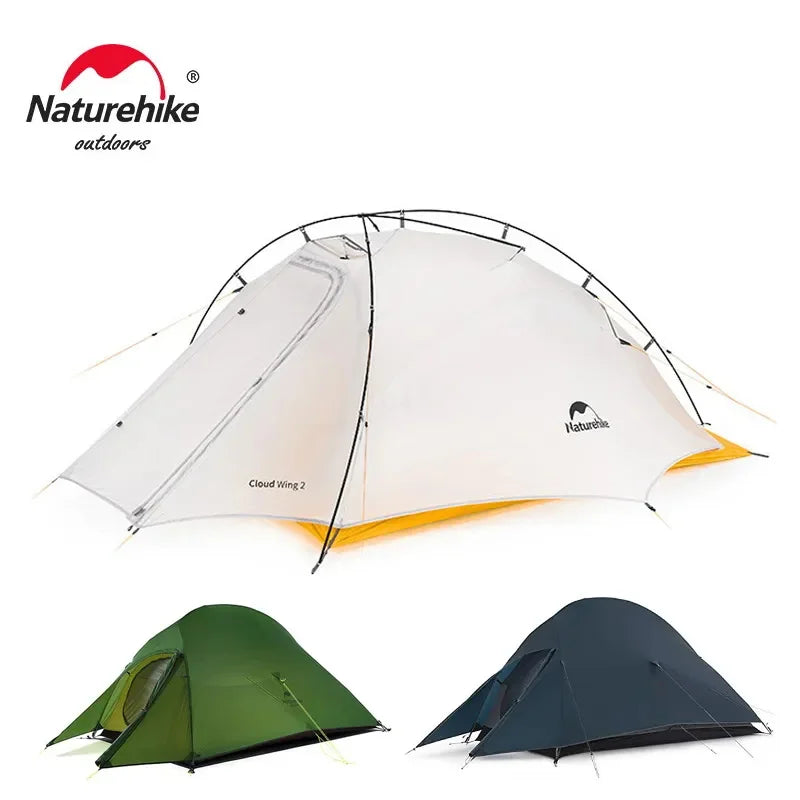 Naturehike Upgraded Cloud Up 2 Ultralight Tent Free Standing 20D Fabric Camping Tents